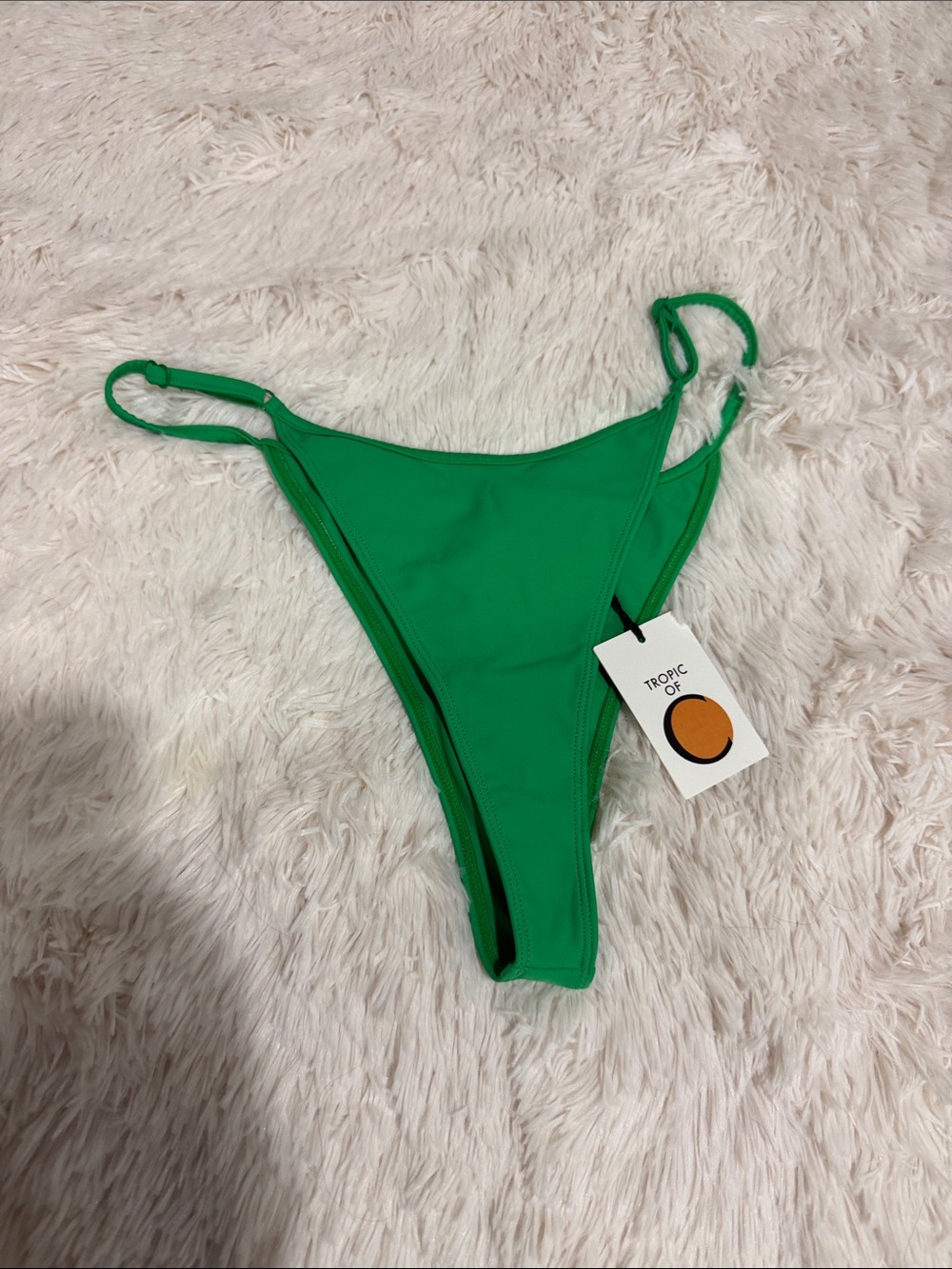 Tropic C Green High-Cut Bikini Bottom Size M.